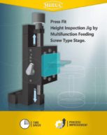 Press fit height inspection jig by multifunction feeding screw type stage. 1/4